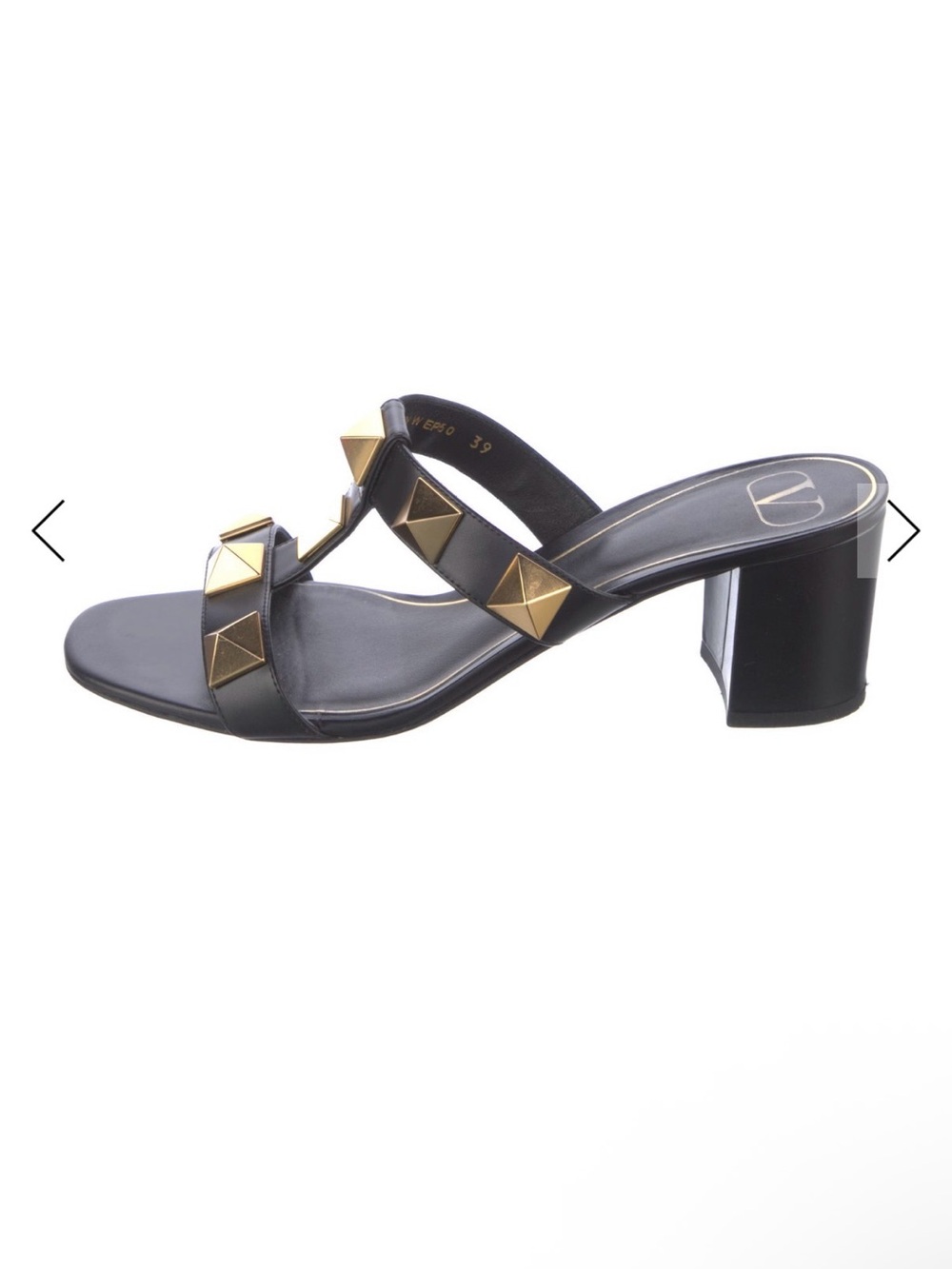 Valentino Rockstud Leather Block Heel Sandal (Women's Black)